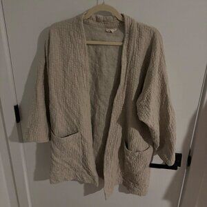 Curator SF Jules Quilted Cardigan in Mushroom